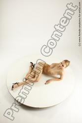 Nude Woman White Laying poses - ALL Slim long blond Multi angle poses Pinup